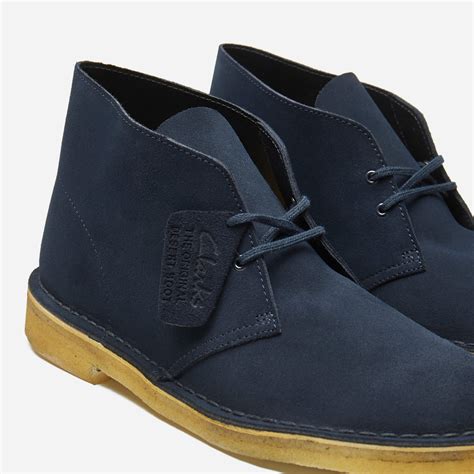 navy blue desert boots.